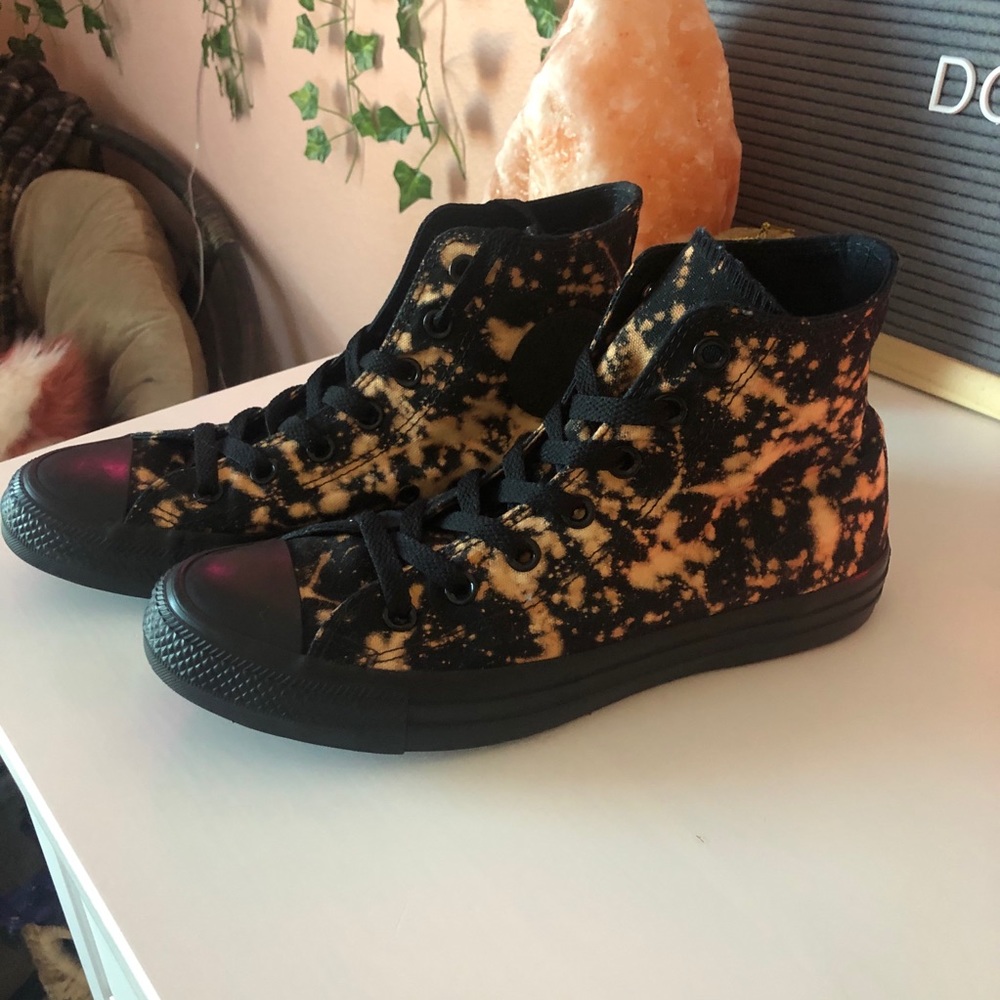 Bleached Converse high tops